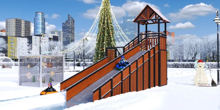 Зимняя горка Савушка Зима 13/1 (Black Edition) с лавочкой