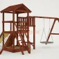 Детская площадка Савушка Мастер 2 с качелями Гнездо 1 метр (Махагон)