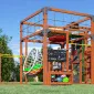 Детская площадка Савушка КУБ-2 (Махагон) с подушками и коконом