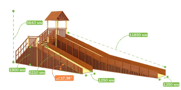 Зимняя горка Савушка Зима 14/1 с закрытыми фасадами и крышей