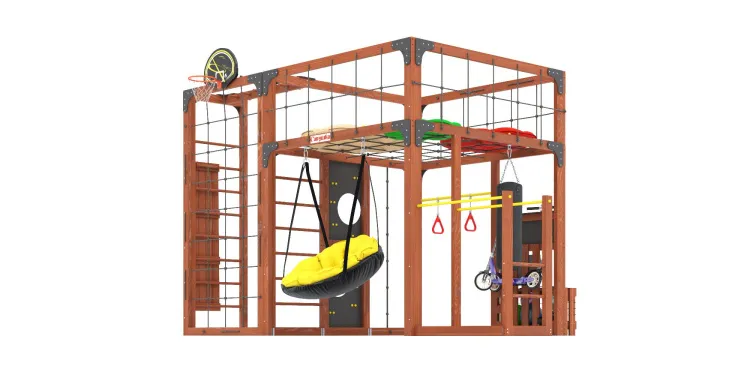 Детская площадка Савушка КУБ-2 (Махагон) с подушками