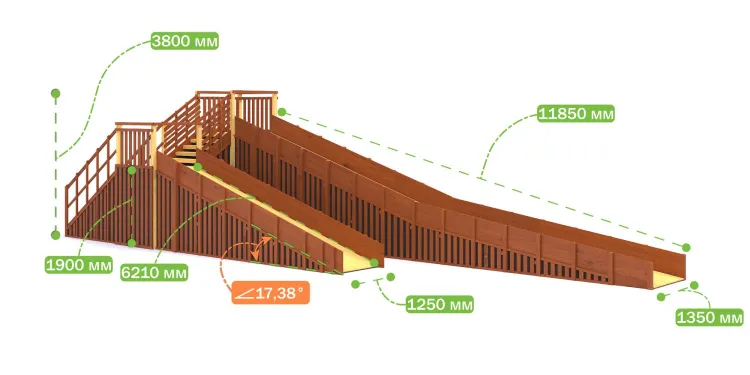 Зимняя горка Савушка Зима 14 с закрытыми фасадами