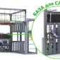 Детская площадка Савушка КУБ-8 (Серый) с гамаком для йоги