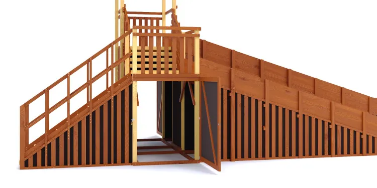 Зимняя горка Савушка Зима 14/1 с закрытыми фасадами и крышей