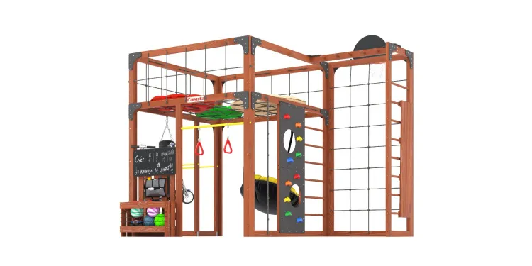 Детская площадка Савушка КУБ-2 (Махагон) с подушками