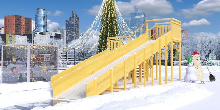 Зимняя горка Савушка Зима Wood 7