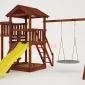 Детская площадка Савушка Мастер 3 с качелями Гнездо 1 метр (Махагон)