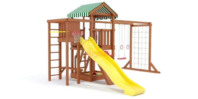 Детская площадка Савушка Мастер 4 (Махагон) Plus (горка 3 метра)