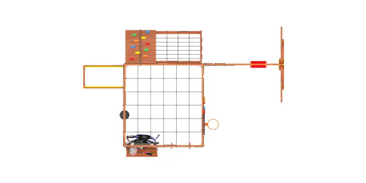 Детская площадка Савушка КУБ-7 (Махагон) с качелями Лодочка