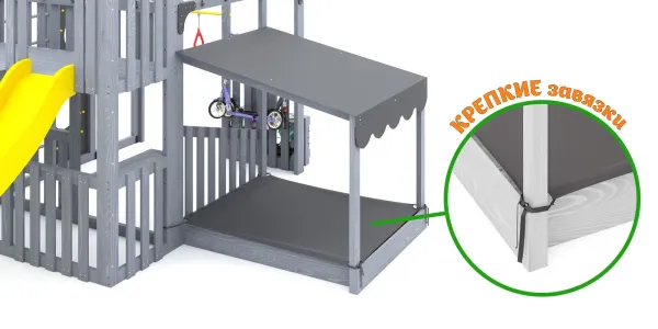 Чехол на песочницу для Серии КУБ (4, 5) (Серый) (1280 х 1635 мм)