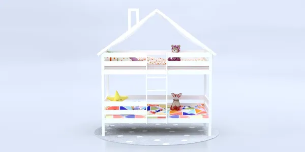 Кровать-домик Савушка-06, 2-ярусная, 80х160, WHITE (белый) Кровать-домик Савушка-06, 2-ярусная, 80х160, WHITE (белый)