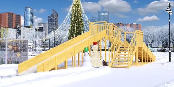 Зимняя горка Савушка Зима Wood 7/1