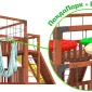 Детская площадка Савушка КУБ-3 (Махагон) с гамаком для йоги