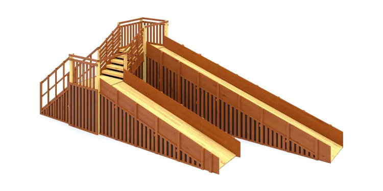 Зимняя горка Савушка Зима 13 с закрытыми фасадами и лавочкой