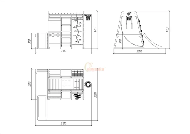 Детская игровая площадка Савушка Непоседа 7 nero
