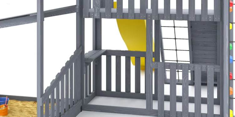 Детская площадка Савушка КУБ-5 (Серый) с подушками