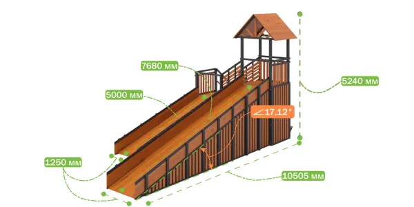 Зимняя горка Савушка Зима 13/1 (Black Edition) с лавочкой