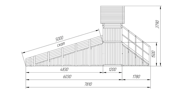 Зимняя горка Савушка Зима 4/2 с местом для хранения