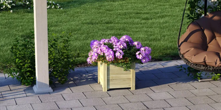 Кашпо для цветов из массива дерева, без окрашивания (500х500х415 мм)