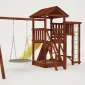 Детская площадка Савушка Мастер 3 с качелями Гнездо 1 метр (Махагон)