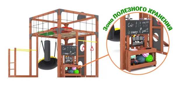 Детская площадка Савушка КУБ-1 (Махагон) с подушками