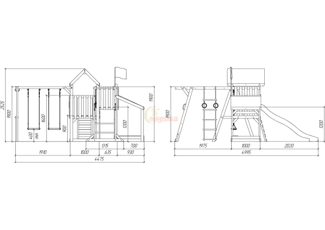 Детская площадка Савушка TooSun (Тусун) 4 Plus с песочницей
