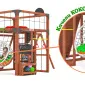 Детская площадка Савушка КУБ-7 (Махагон) с качелями Лодочка и коконом