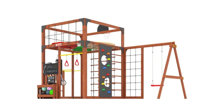 Детская площадка Савушка КУБ-6 (Махагон) с подушками