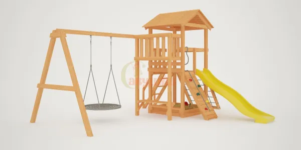 Детская площадка Савушка Мастер 2 с качелями Гнездо 1 метр