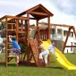 Детская площадка Савушка Мастер 3 с качелями Гнездо 1 метр (Махагон)