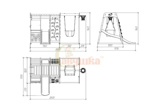 Детская игровая площадка Савушка Непоседа 9 oak