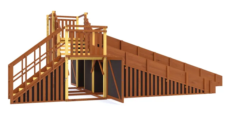 Зимняя горка Савушка Зима 13 с закрытыми фасадами и лавочкой