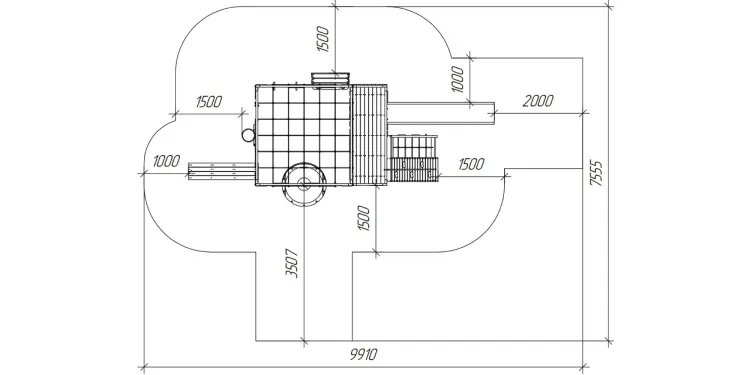 Детская площадка Савушка КУБ-3 (Серый) с подушками