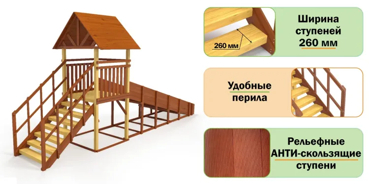 Зимняя горка Савушка Зима 5 (скат 5м) (Серый Индиго)