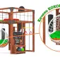 Детская площадка Савушка КУБ-1 (Махагон) с подушками и коконом