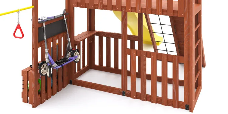 Детская площадка Савушка КУБ-3 (Махагон) с гамаком для йоги