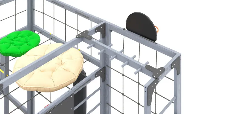 Детская площадка Савушка КУБ-2 (Серый) с подушками и коконом