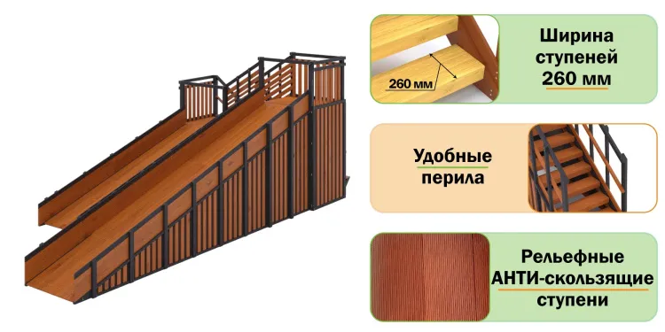 Зимняя горка Савушка Зима 13 (Black Edition) с закрытыми фасадами и лавочкой