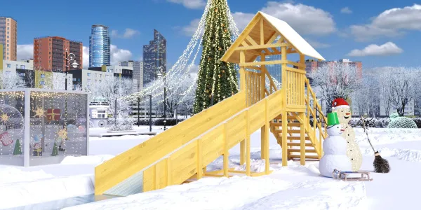 Зимняя горка Савушка Зима Wood 5 (скат 5м) Зимняя горка Савушка Зима Wood 5 (скат 5м)