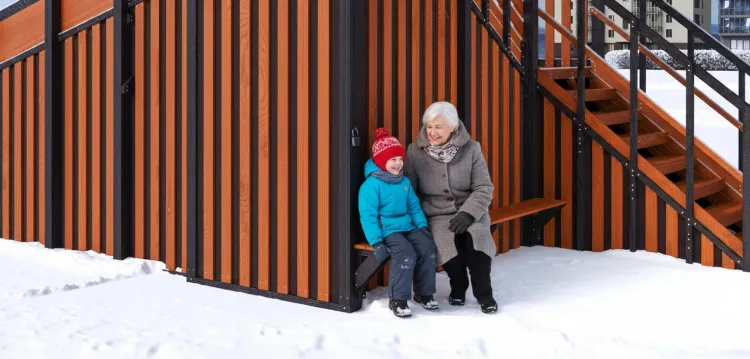 Зимняя горка Савушка Зима 13/1 (Black Edition) с лавочкой