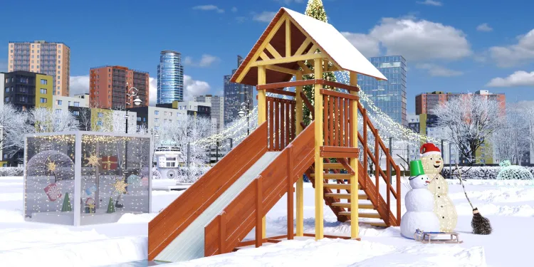 Зимняя горка Савушка Зима 5 (скат 3м)