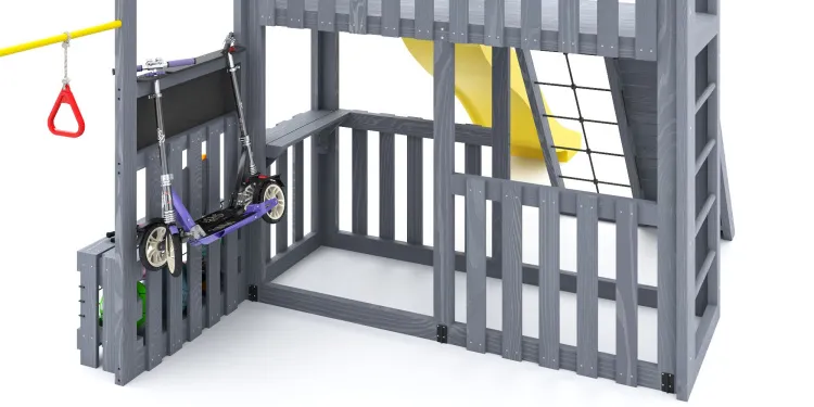 Детская площадка Савушка КУБ-3 (Серый) с подушками