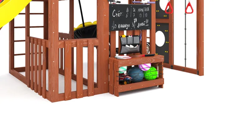 Детская площадка Савушка КУБ-3 (Махагон) с подушками