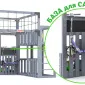 Детская площадка Савушка КУБ-8 (Серый) с качелями Лодочка