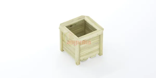 Кашпо для цветов из массива дерева, без окрашивания (500х500х415 мм)