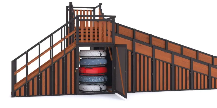 Зимняя горка Савушка Зима 14 (Black Edition) с местом для тюбингов