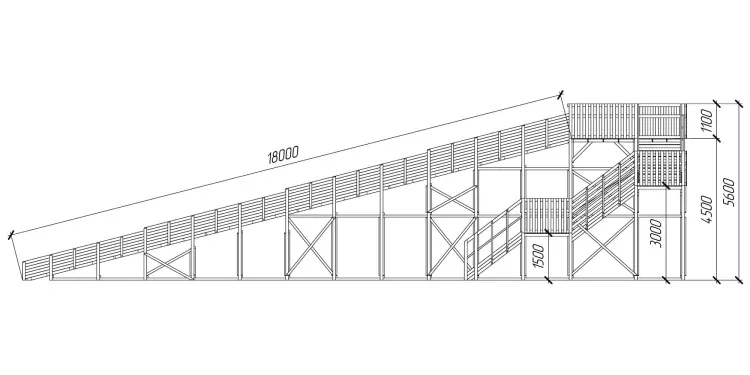 Каркас горки Савушка Зима 12 — надёжная конструкция для общественных пространств