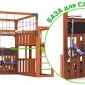 Детская площадка Савушка КУБ-8 (Махагон) с качелями Лодочка