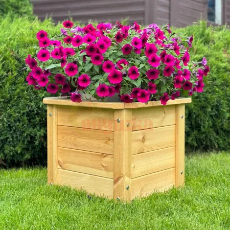 Кашпо для цветов из массива дерева, без окрашивания (500х500х415 мм)