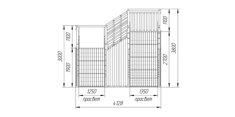 Зимняя горка Савушка Зима 14 с закрытыми фасадами
